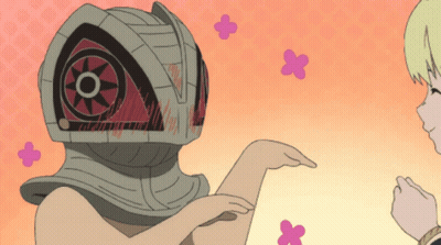 A Cartoon Drawing Of A Person With A Helmet On GIF