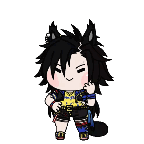 A Cartoon Drawing Of A Person With Black Hair And Ears . Sticker