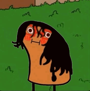 A Cartoon Drawing Of A Person With Long Hair GIF