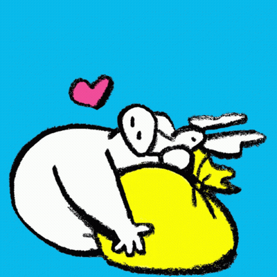 A Cartoon Drawing Of A Person With Pink Hearts Coming Out Of Their Mouth GIF
