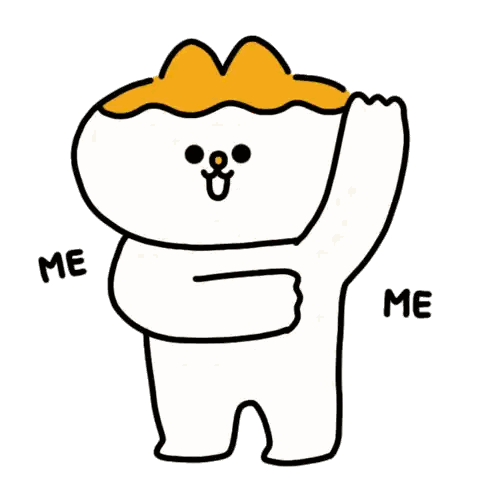 A Cartoon Drawing Of A Person With The Words Me And Me Written On It Sticker