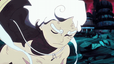 A Cartoon Drawing Of A Person With White Hair And A Necklace Around Their Neck GIF