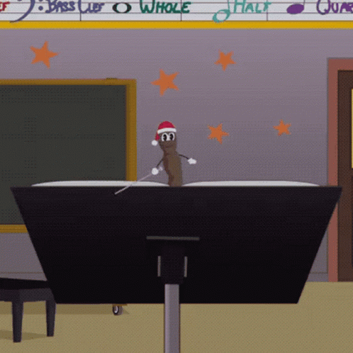 A Cartoon Drawing Of A Piano With The Word Whole Written On The Wall GIF