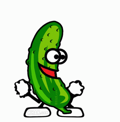 A Cartoon Drawing Of A Pickle With Arms And Legs And The Website Whak.com GIF