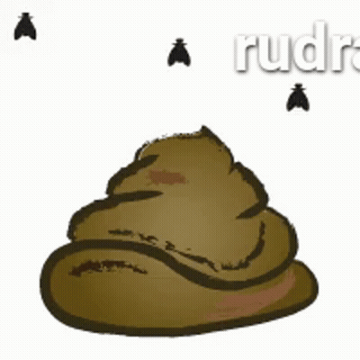 A Cartoon Drawing Of A Pile Of Poop With A Fly Flying Around It .. GIF