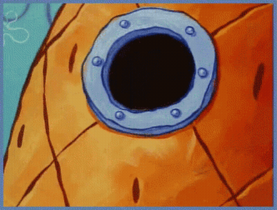 A Cartoon Drawing Of A Pineapple With A Hole In The Middle GIF