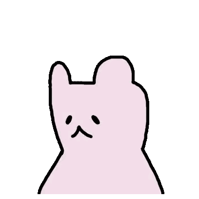 A Cartoon Drawing Of A Pink Bunny Rabbit With Big Eyes And A Sad Face . Sticker
