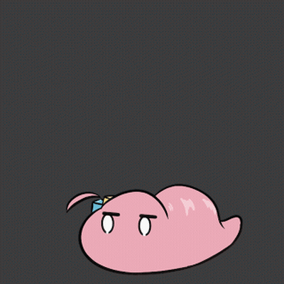 A Cartoon Drawing Of A Pink Worm Laying Down GIF