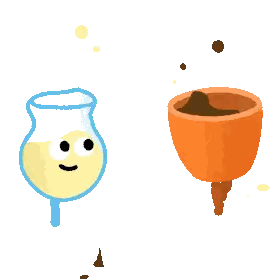 A Cartoon Drawing Of A Pitcher And A Cup With A Face Sticker