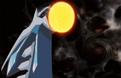 A Cartoon Drawing Of A Pokemon Holding A Sun In Its Mouth GIF