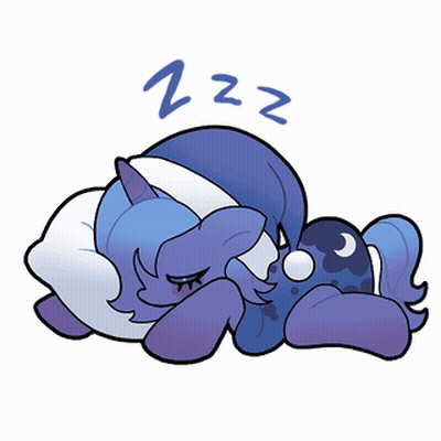 A Cartoon Drawing Of A Pony Sleeping With The Letters Zzz Above GIF