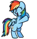 A Cartoon Drawing Of A Pony With A Rainbow Mane And Tail Sticker