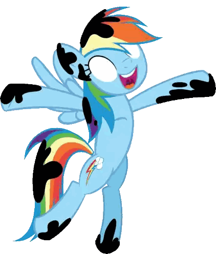 A Cartoon Drawing Of A Pony With A Rainbow Tail Sticker