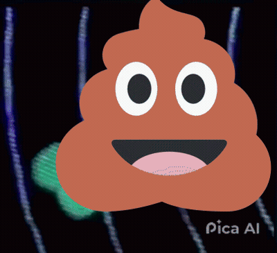 A Cartoon Drawing Of A Poop With A Smile On Its Face GIF