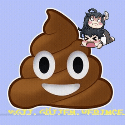 A Cartoon Drawing Of A Poop With A Smiley Face GIF