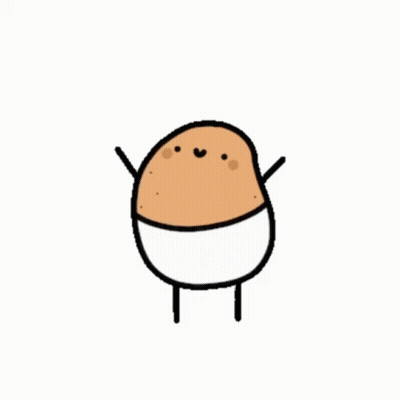 A Cartoon Drawing Of A Potato With Arms Outstretched . GIF