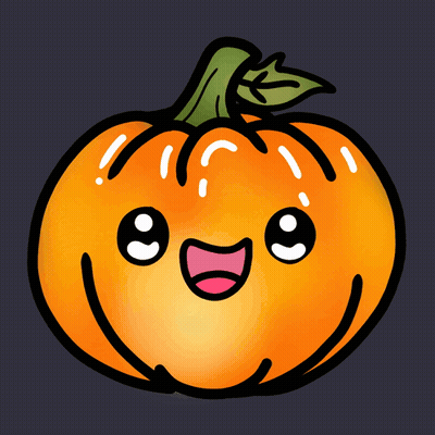 A Cartoon Drawing Of A Pumpkin With A Smiling Face On It GIF