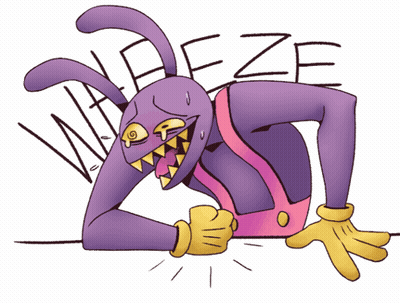 A Cartoon Drawing Of A Purple Bunny With The Word Eze Written On It GIF