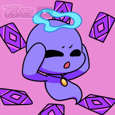 A Cartoon Drawing Of A Purple Ghost By Christopher 'S Gene GIF