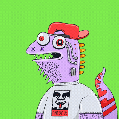 A Cartoon Drawing Of A Purple Monster Wearing Sunglasses And A Red Hat GIF