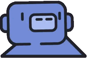 A Cartoon Drawing Of A Purple Robot With A Face Sticker
