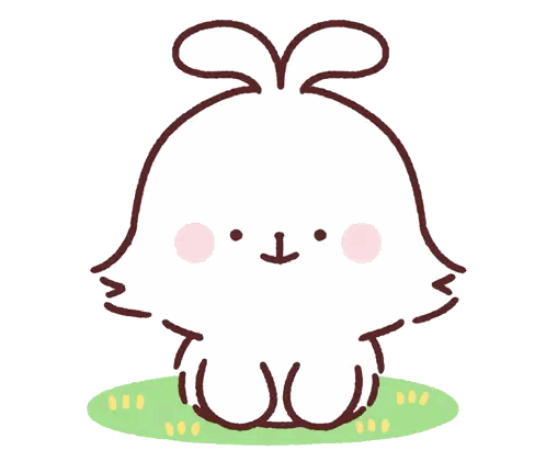 A Cartoon Drawing Of A Rabbit With A Bow On Its Ears Sticker