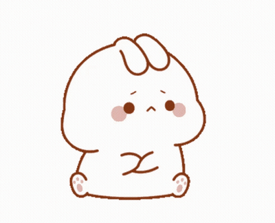 A Cartoon Drawing Of A Rabbit With A Bow On Its Head And The Letter X On Its Chest GIF