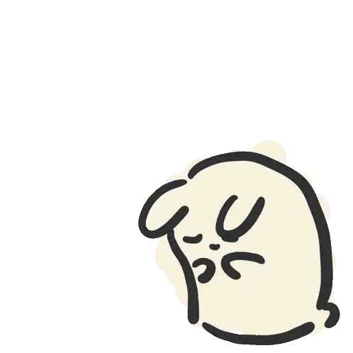 A Cartoon Drawing Of A Rabbit With A Heart Above Its Head Sticker