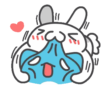 A Cartoon Drawing Of A Rabbit With Tears Running Down Its Face Sticker