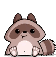 A Cartoon Drawing Of A Raccoon With A Surprised Look On Its Face Sticker