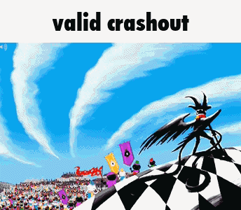 A Cartoon Drawing Of A Race With The Words Valid Crashout Written Below It GIF
