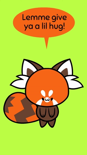 A Cartoon Drawing Of A Red Panda With A 3 On Its Nose GIF