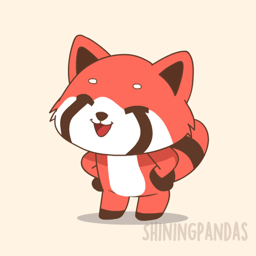 A Cartoon Drawing Of A Red Panda With Shiningpandas Written Below It GIF