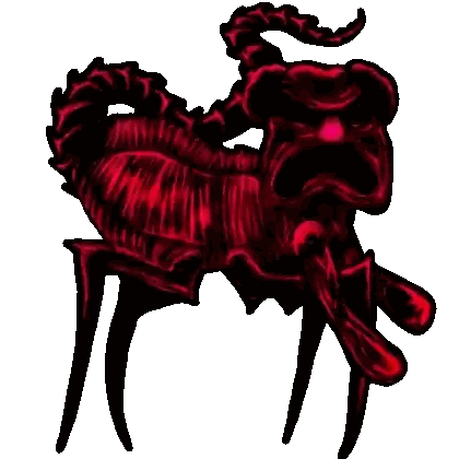 A Cartoon Drawing Of A Red Scorpion With A Pink Eye And A Long Tail . Sticker