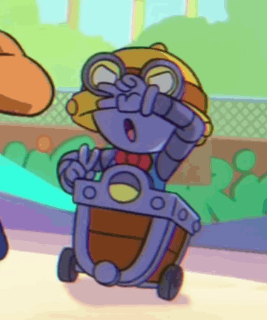 A Cartoon Drawing Of A Robot Covering His Eyes GIF