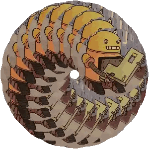 A Cartoon Drawing Of A Robot Holding A Book And A Keyboard Sticker