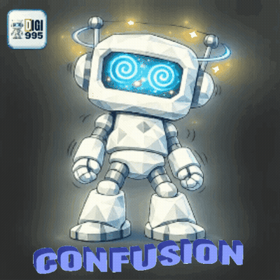 A Cartoon Drawing Of A Robot With The Words Confusion Below It GIF