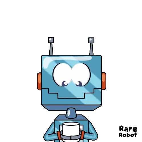 A Cartoon Drawing Of A Robot With The Words Happy Tuesday On It Sticker