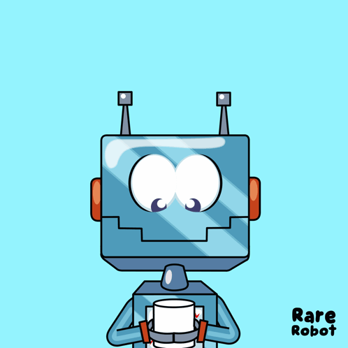 A Cartoon Drawing Of A Robot With The Words Rare Robot On The Bottom GIF