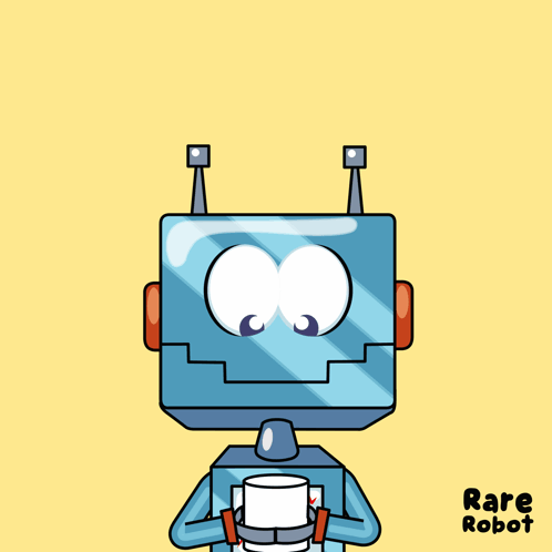 A Cartoon Drawing Of A Robot With The Words Rare Robot Written Below It GIF