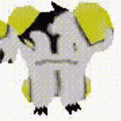 A Cartoon Drawing Of A Robot With Yellow Arms And Legs . GIF