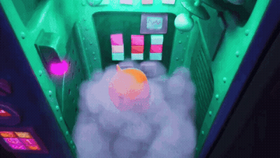 A Cartoon Drawing Of A Room With Smoke Coming Out Of The Door GIF