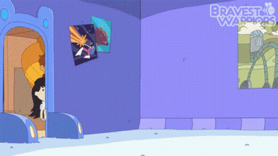 A Cartoon Drawing Of A Room With The Words Bravest Warriors Written On The Bottom GIF