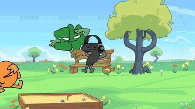 A Cartoon Drawing Of A Sandbox With The Letter P In The Background GIF