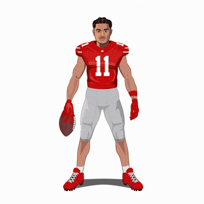 A Cartoon Drawing Of A Seahawks Football Player GIF