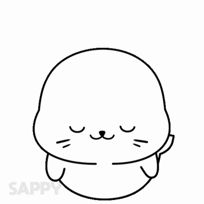 A Cartoon Drawing Of A Seal With Stars Around It And The Word Sappy Below It GIF