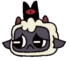 A Cartoon Drawing Of A Sheep With A Black Eye And A Crown On Its Head . Sticker