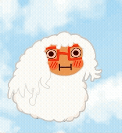 A Cartoon Drawing Of A Sheep With Glasses And The Letter H On It 'S Face GIF