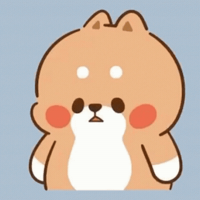 A Cartoon Drawing Of A Shiba Inu Dog With Big Cheeks And Big Eyes . GIF