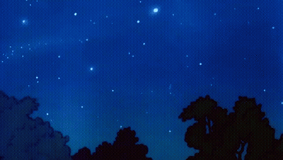 A Cartoon Drawing Of A Shooting Star In A Dark Night Sky GIF